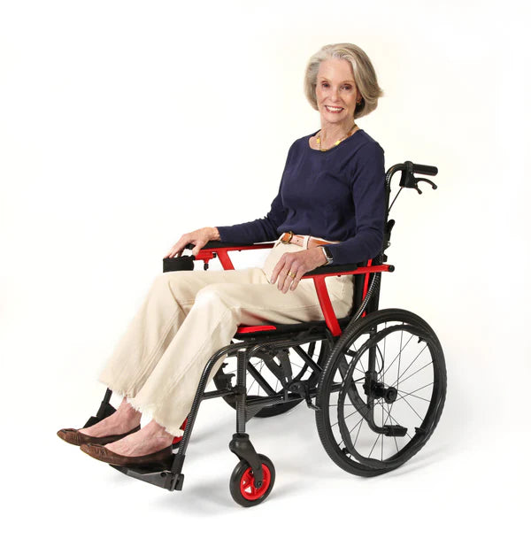 Journey Red So Lite C2 Ultra Lightweight Wheelchair With Patient In View