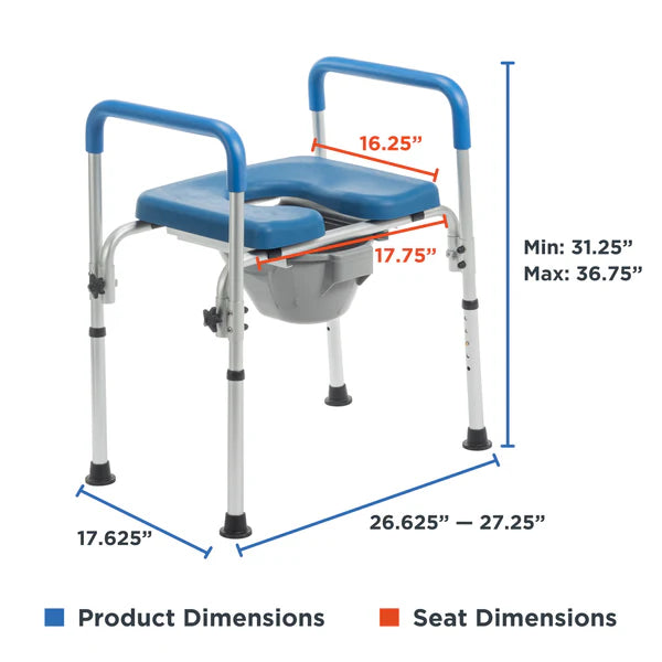 Journey SoftSecure Perfect Raised Toilet Seat Product And Seat Dimensions View