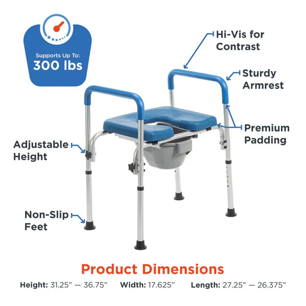 Journey SoftSecure Perfect Raised Toilet Seat Product Dimensions View