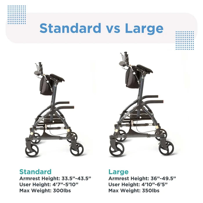 Journey UPWalker Original Rollator Upright Posture Support, Stability and Comfort for Confident Mobility Specifications