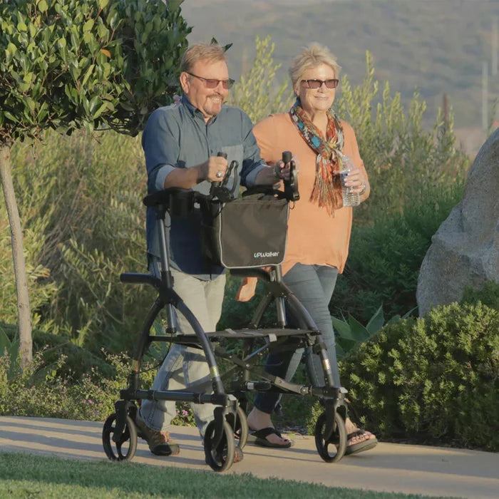 Journey UPWalker Original Rollator Upright Posture Support, Stability and Comfort for Confident Mobility Sample Photo with People who Walks with Confidence