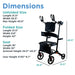 Journey UPWalker Premium Lite 2024 Model Dark Silver Dimensions View