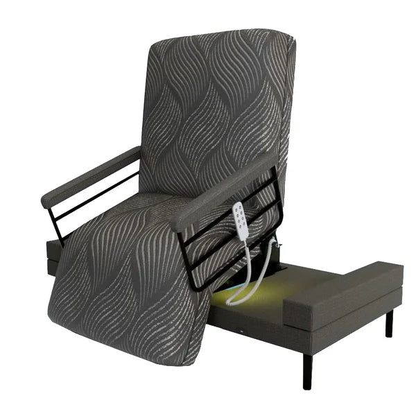 Journey UPbed Independence 4 in 1 Motorized Lift Bed With 90 Rotation Fully Raised Head Section View