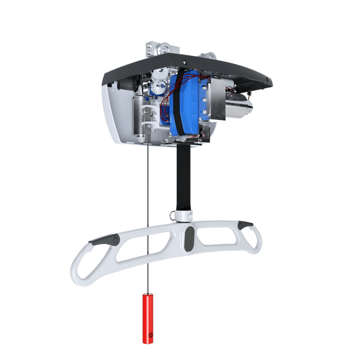 Savaria M-Series Clinical Ceiling Lift With Lithium-Ion Technology For Safe, Efficient Patient Transfers Featuring Inside View Of Lift Motor