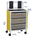 MJM International 3 Drawer Isolation Universal Cart With Top Writing Shelf And Glove Dispenser Panel Detailed View