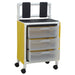 MJM International 3 Drawer Isolation Universal Cart With Top Writing Shelf And Glove Dispenser Panel Open Drawer View