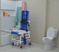 MJM International All Purpose Dual Shower Transfer Chair With Tilt Slider In Bathroom Setting View