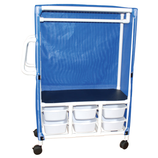 MJM International Blue Combo Specialty Linen Cart View