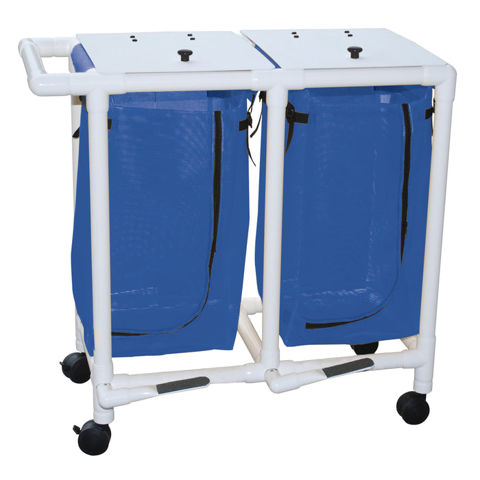 MJM International Blue Double Bag Hamper 23 Gallon Per Bag Capacity With Foot Pedal View