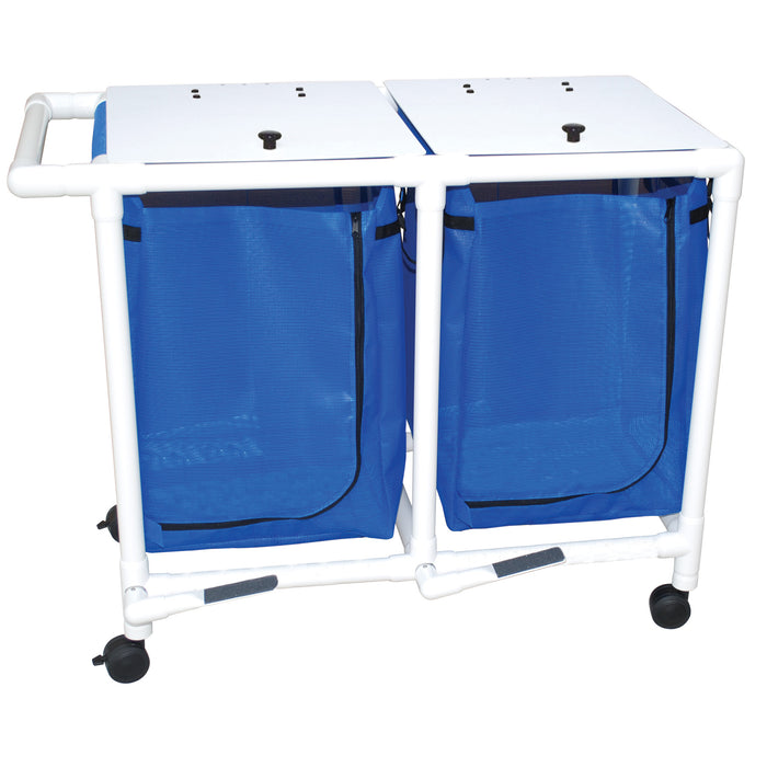 MJM International Blue Double Bag Hamper 43 Gallon Per Bag Capacity With Foot Pedal View
