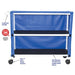 MJM International Blue Jumbo Two Shelf Linen Cart Detailed View