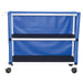 MJM International Blue Jumbo Two Shelf Linen Cart View