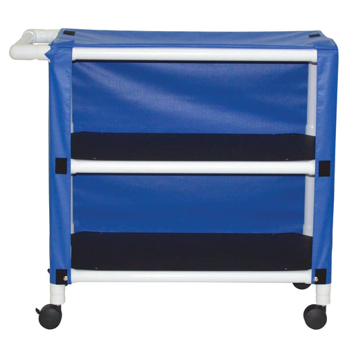 MJM International Blue Mid Size Two Shelf Linen Cart View