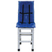 MJM International Blue Reclining Bath Chair With Dual Base Extension Safety Belt And Twin Casters View