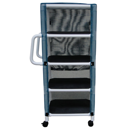 MJM International Dark Blue Mini Three Shelf Linen Cart View