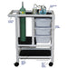 MJM International Emergency Cart 1010 3TW With Oxygen Cylinder Cart Suction Machine Shelf And 3 Pull Out Storage Tubs Detail View