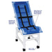 MJM International Extra Large Reclining Shower Chair With Safety Straps And Twin Casters Detailed View