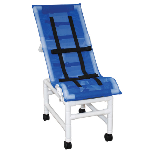 MJM International Extra Large Reclining Shower Chair With Safety Straps And Twin Casters View