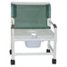 MJM International Extra Wide Shower Chair With Soft Seat, Square Commode Pail And 4 Caster Wheels View