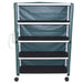 MJM International Forest Green Jumbo Four Shelf Linen Cart View