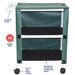 MJM International Forest Green Mini Two Shelf Linen Cart Detailed View