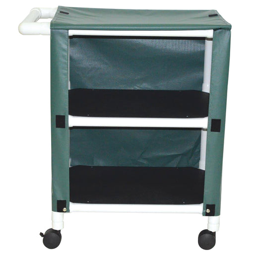 MJM International Forest Green Mini Two Shelf Linen Cart View