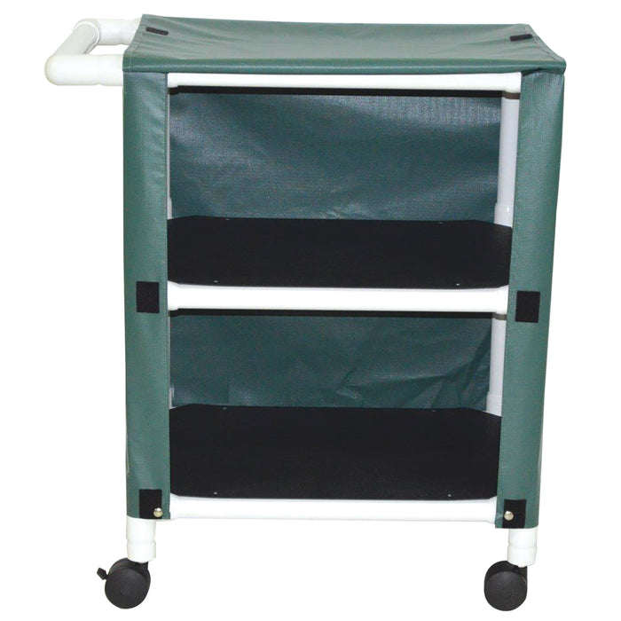 MJM International Forest Green Mini Two Shelf Linen Cart View
