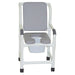 MJM International Gray Shower Chair With Soft Seat Deluxe Elongated Cushion Back And Square Pail View