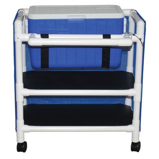 MJM International Hydration Cart With 48 Quartz Ice Chest And 2 Storage Shelves View