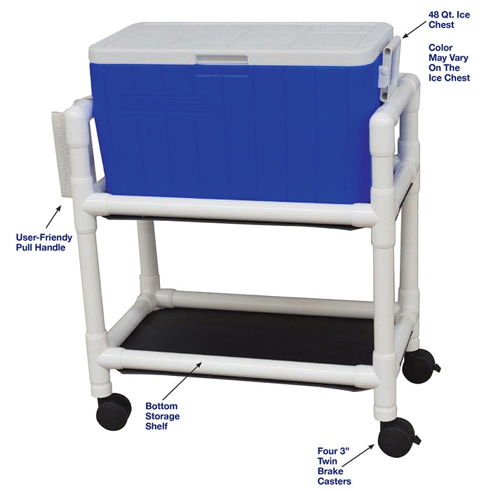MJM International Hydration Cart With 48 Quartz Ice Chest Detailed View
