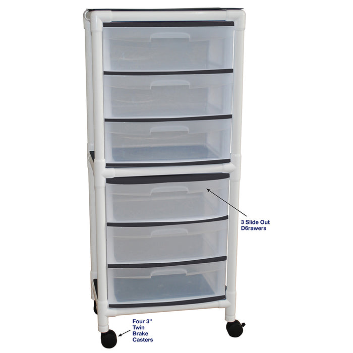 MJM International Isolation Universal Cart 6 Drawer Detailed View