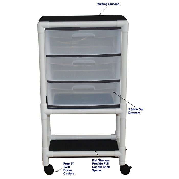 MJM International Isolation Universal Cart With Bottom Shelf Detailed View