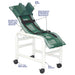MJM International Medium Reclining Shower Chair With Base Extension Head Bolster Safety Strap And Twin Casters Detailed View