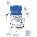 MJM International Mid Size Shower Chair with Vacuum Seat Sliding Footrest Armrests Detailed View