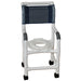 MJM International Pediatric Shower Chair With Reducer Hard Seat In Black Mesh With Caster View