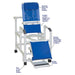 MJM International Reclining Shower Chair With Padded Lumbar Support Padded Elevating Leg Rest And Sliding Footrest Detailed View