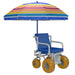 MJM International Recreational Chair With Cushion Seat And Umbrella With Folded Footrest View