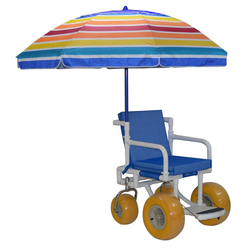 MJM International Recreational Chair With Cushion Seat And Umbrella With Folding Footrest View