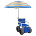 MJM International Recreational Chair With Elevating Leg Rest, Gray Treaded Wheels And 250 Lb Capacity Featuring An Umbrella