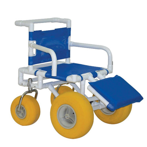 MJM International Recreational Chair With Rigid Wheels And Padded Elevating Legrest View