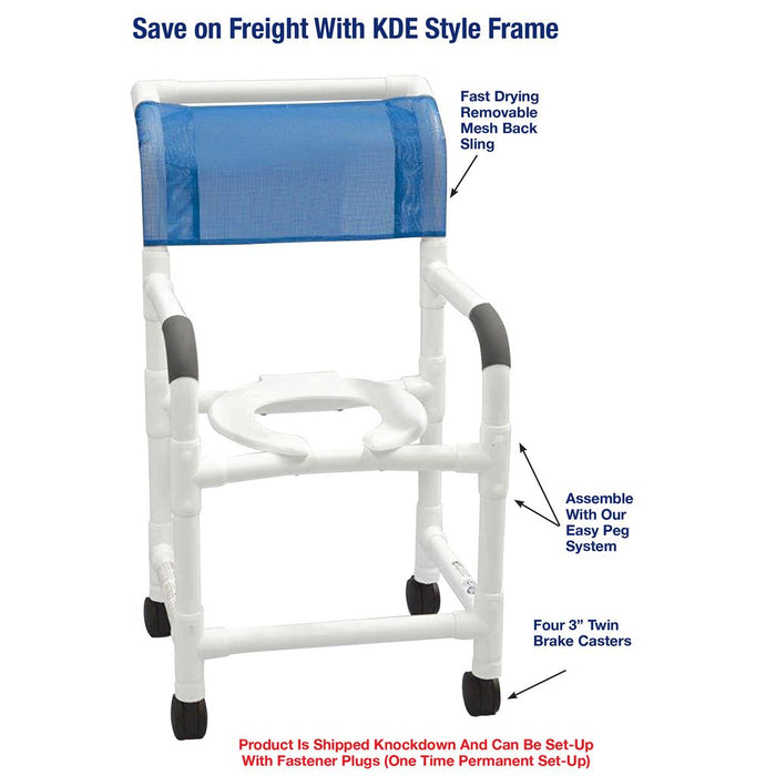 MJM International Shower Chair Knock Down With Commode Function Detailed View