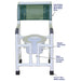 MJM International Shower Chair With Open Front And Square Pail Dimension View
