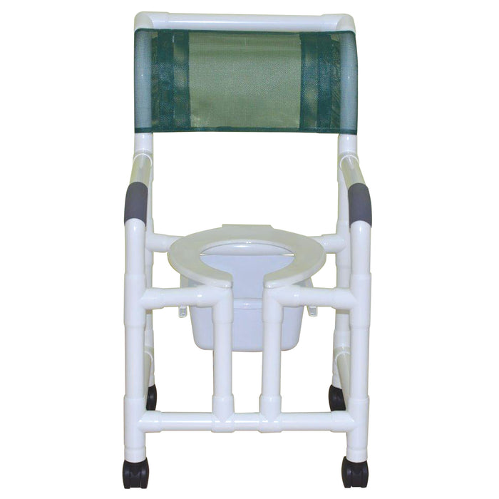 MJM International Shower Chair With Open Front And Square Pail View
