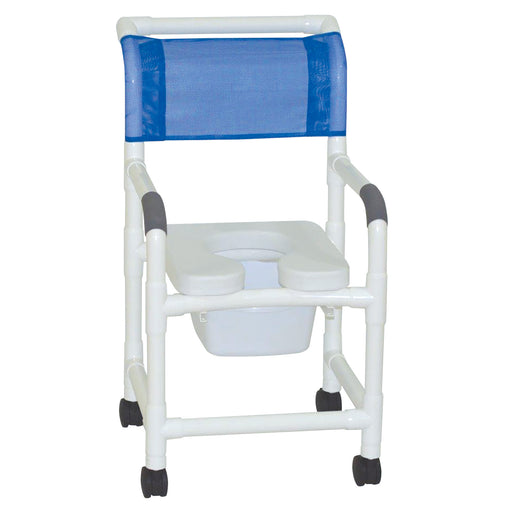 MJM International Shower Chair With Soft Seat Deluxe Elongated And Square Pail View