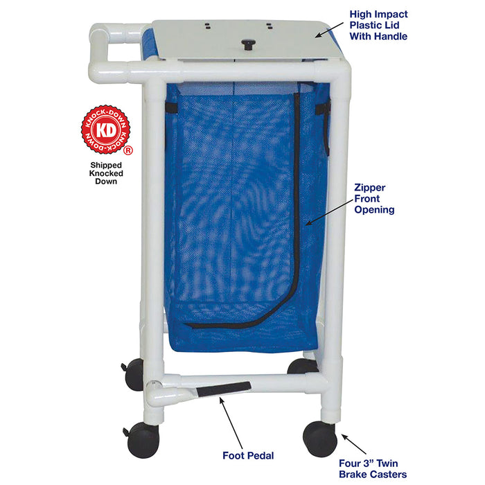 MJM International Single Bag Hamper With Foot Pedal Detailed View