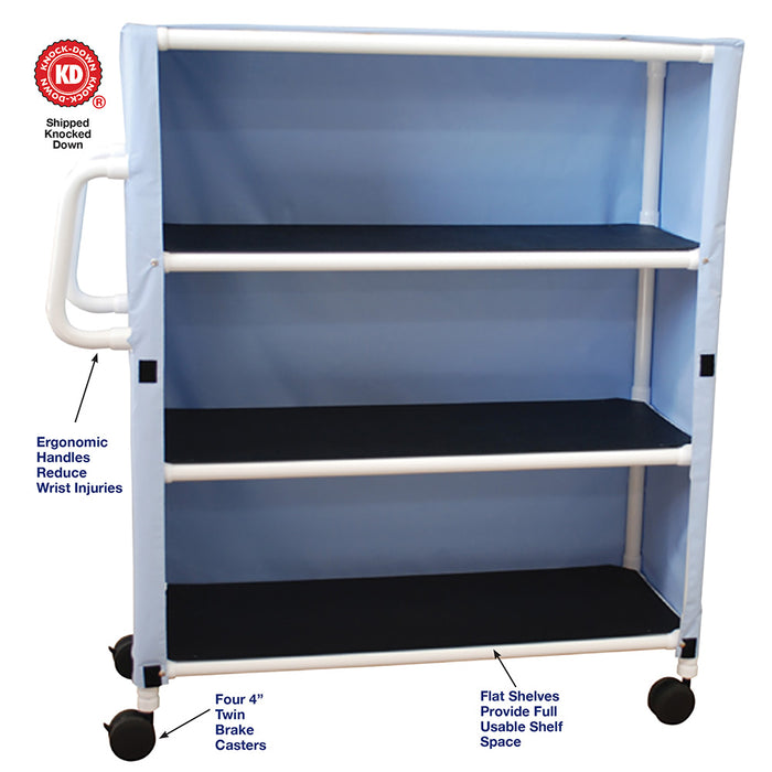 MJM International Suncast Teal Large Two Shelf Linen Cart Detailed View