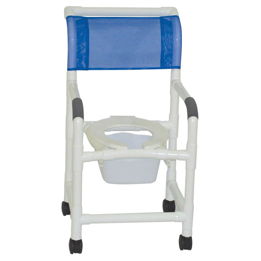 MJM International Superior Shower Chair With Flip Front Seat And Square Pail Cover Down View