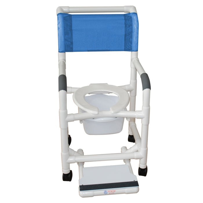 MJM International Superior Shower Chair With Sliding Footrest And Square Pail View