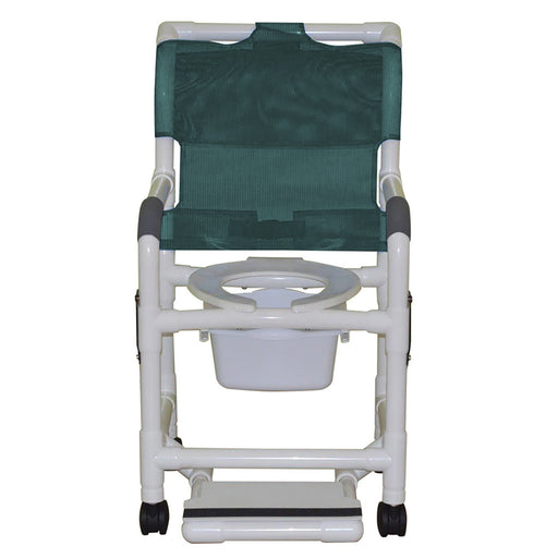 MJM International Superior Shower Chair With Dual Swing Away Armrests Sliding Footrest And Square Pail View