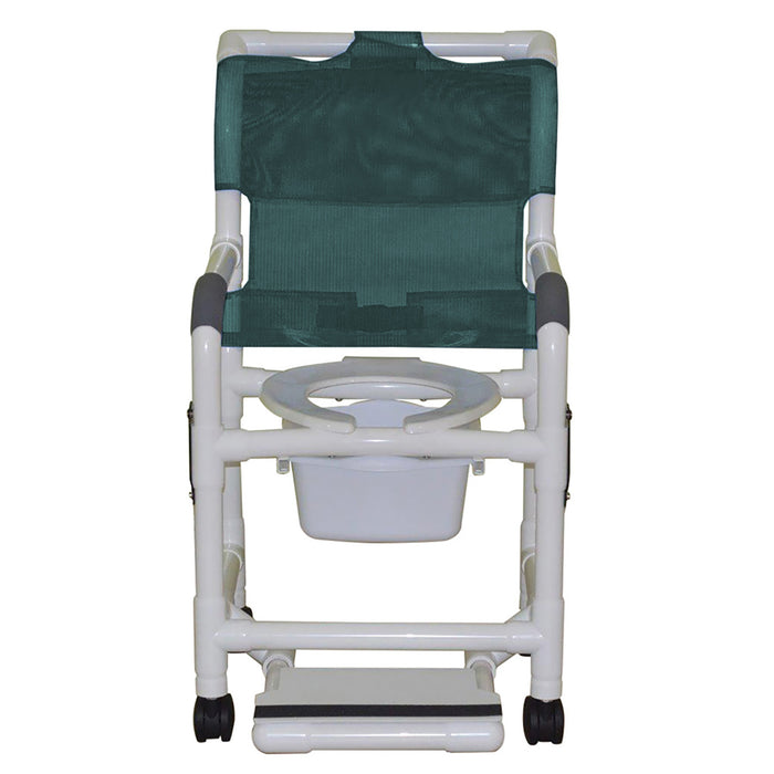 MJM International Superior Shower Chair With Dual Swing Away Armrests Sliding Footrest And Square Pail View